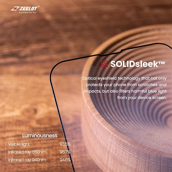 Miếng Dán Cường Lực Chống Vân Tay Solidsleek Zeelot cho iPhone 13 | 14 Series