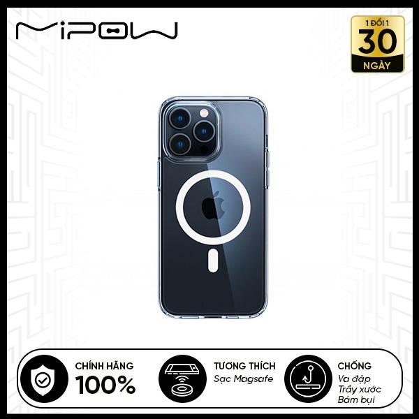 Ốp lưng Trong Suốt Mipow Magsafe Tempered Glass cho iPhone 15 Series
