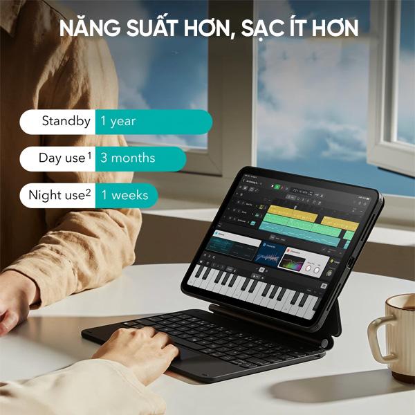 Bao Da Kèm Bàn Phím ESR 360° Cho IPad Air 11" M4/M3/M2 (2026/25/24) | Air 5 | Air 4 | Pro 11" (2021/20/18)