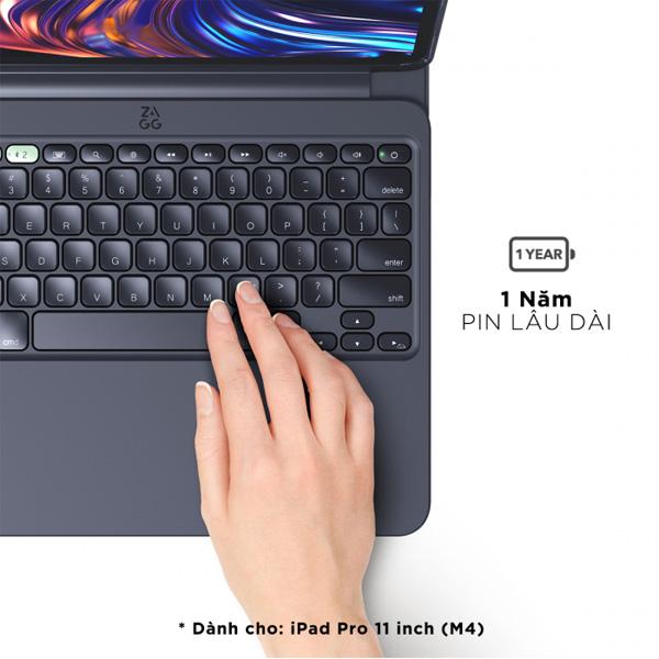 Bao Da Kèm Bàn Phím ZAGG Pro Keys 2 iPad Pro M5 2025 | Pro M4 2024 11 Inch