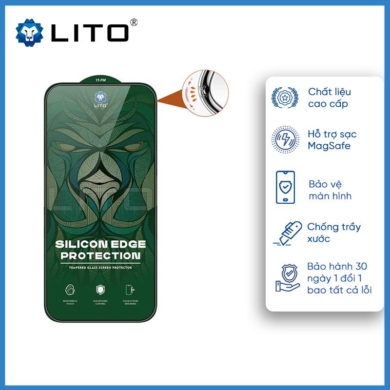 Cường Lực iPhone LITO Viền Silicone Chống Va Đập Và Trầy Xước Màn Hình, Độ Bền Vượt Trội