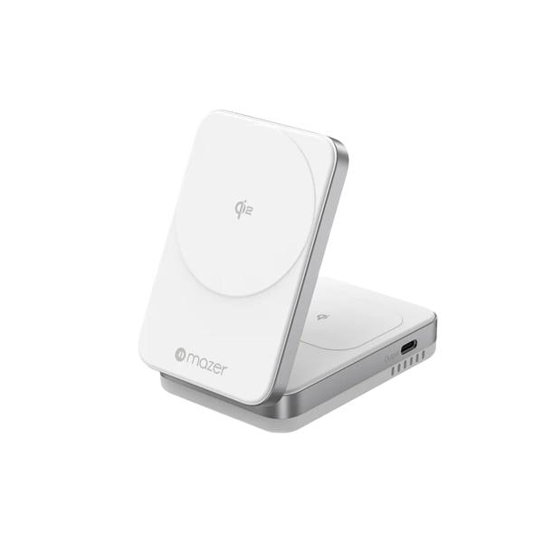 Đế Sạc Không Dây 2 in 1 Mazer Qi2 32W MagFold02 Chính Hãng