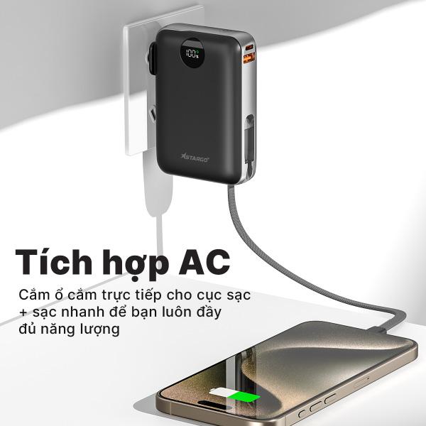Pin Sạc Dự Phòng Magsafe Stargo Star X1 10000mAh 22.5W Chính Hãng