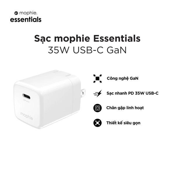 Củ Sạc Nhanh Mophie Essentials 35W 1C GaN Chính Hãng
