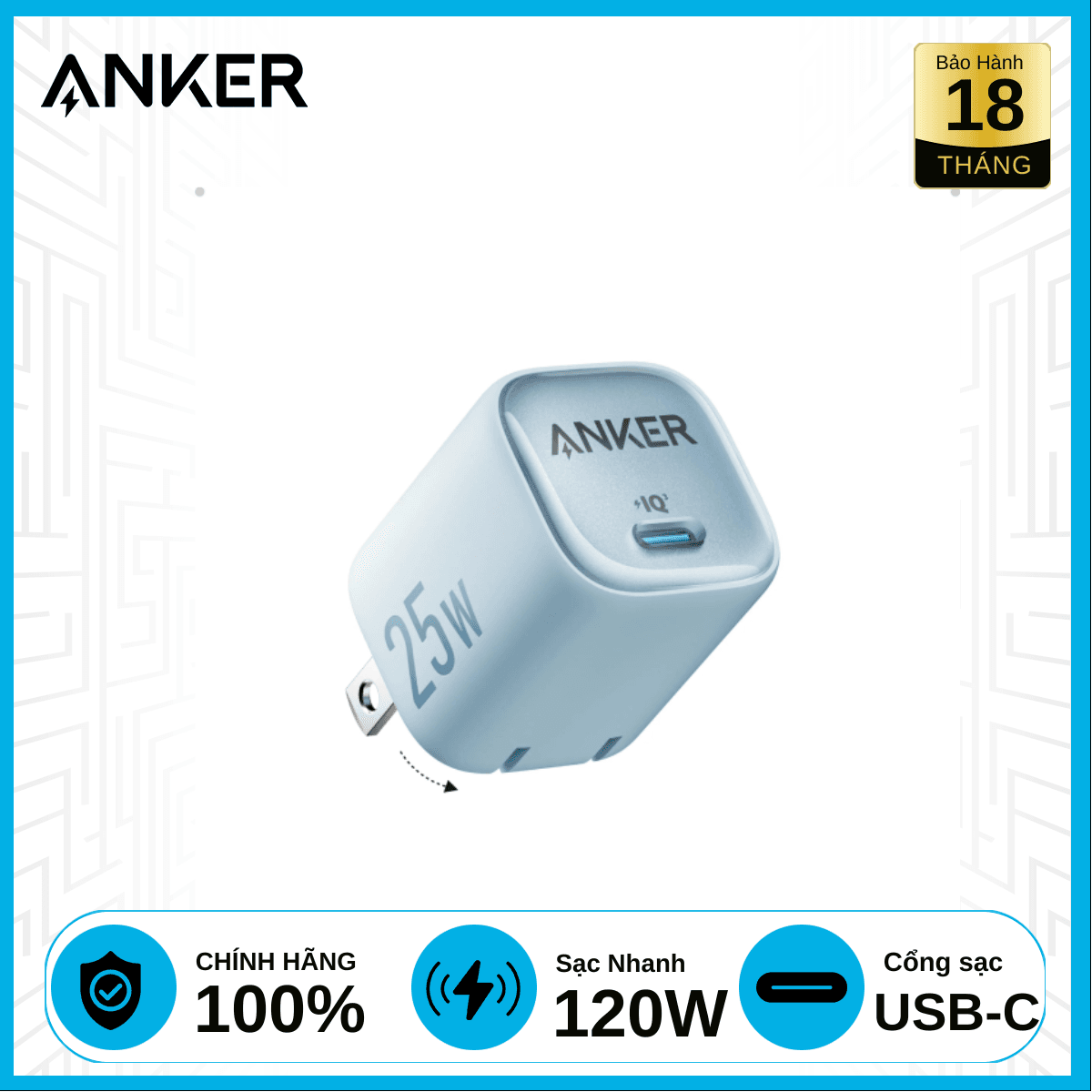 Củ sạc Anker Zolo A2656 1C 25W chính hãng 