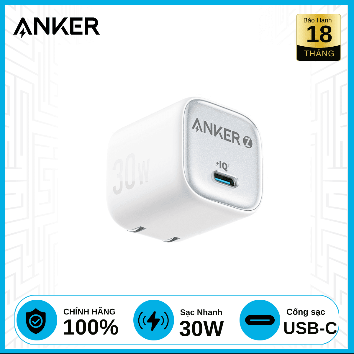 Củ sạc Anker Zolo A2698 1C 30W chính hãng 