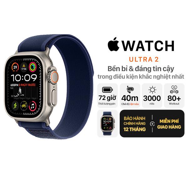 Apple Watch Ultra 2 49mm GPS + Cellular Viền Titanium Tự Nhiên Dây Trail Chính Hãng Apple Việt Nam