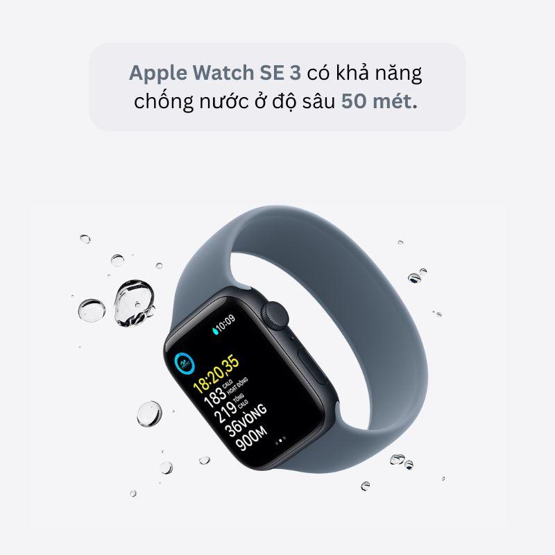 Apple Watch SE 3 44mm GPS Viền Nhôm Dây Cao Su Chính Hãng Apple Việt Nam