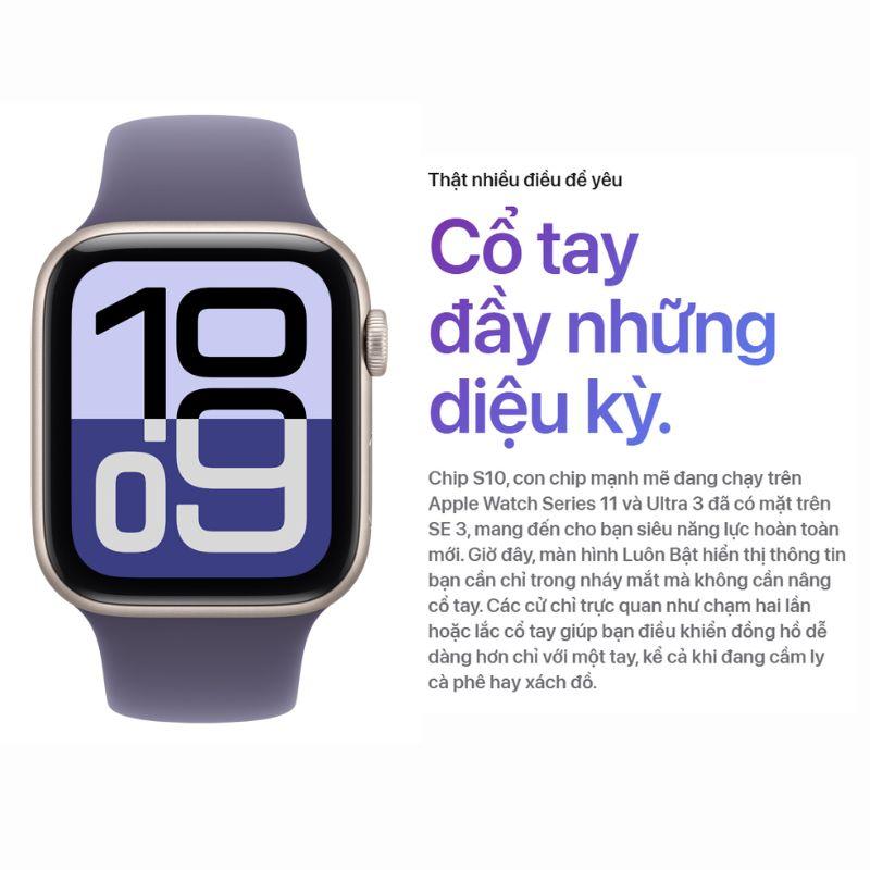 Apple Watch SE 3 44mm GPS Viền Nhôm Dây Cao Su Chính Hãng Apple Việt Nam