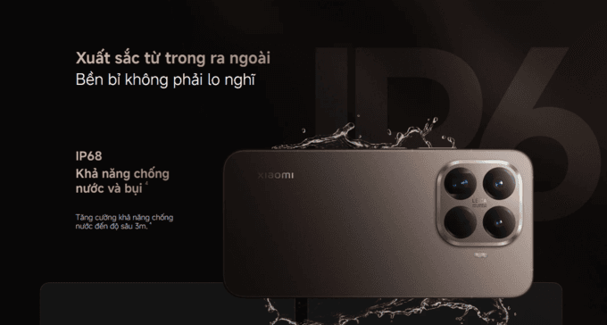 Đạt chuẩn IP68