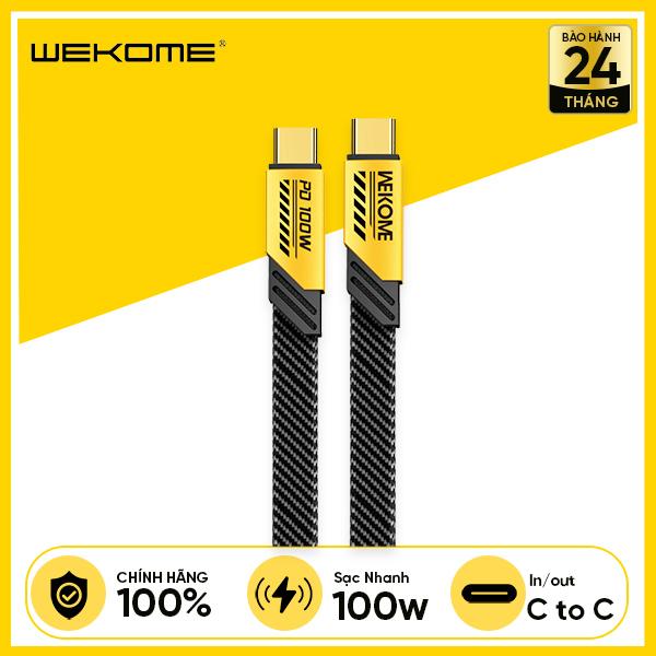 Cáp Sạc Nhanh WEKOME WDC-192 C To C 100W Thiết Kế Dây Dẹp Bọc Dù