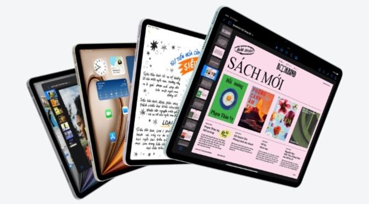 hệ điều hành ipadOS 17 trên ipad air m2
