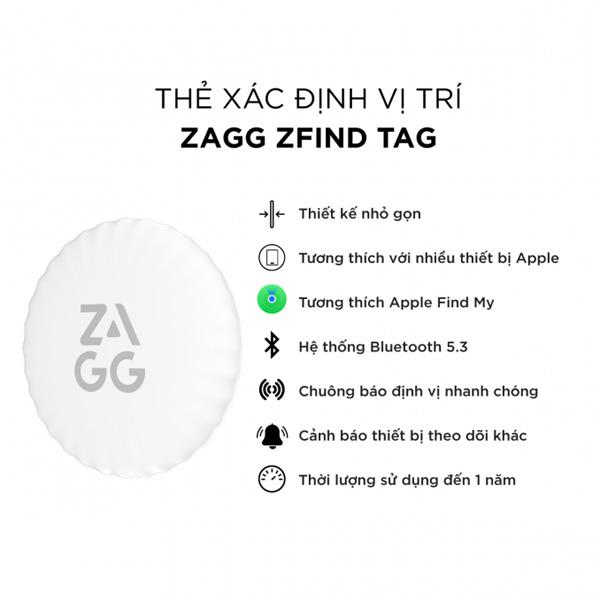 Thẻ Xác Định Vị Trí ZAGG ZFind Tag Chính Hãng