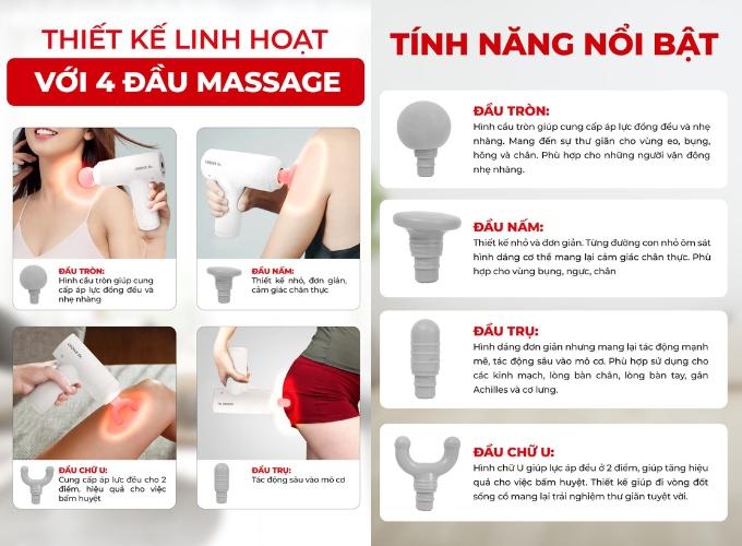 4 đầu massage chuyên biệt