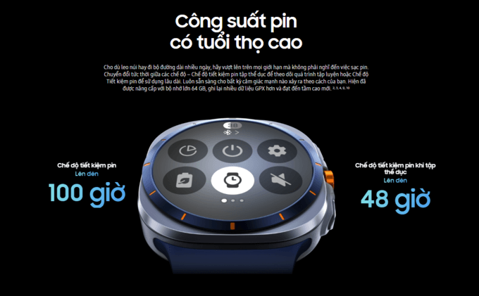 Hiệu suất mạnh mẽ và thời lượng pin lên đến 100 giờ