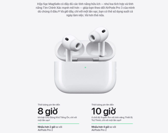 Thời lượng pin và hộp sạc MagSafe thông minh