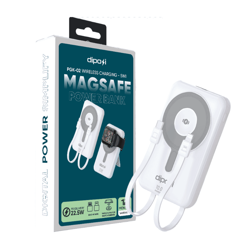 Pin Sạc Dự Phòng DIPOSI DiPow Magnetic 5 trong 1 Digital Display 10000mAh Sạc Nhanh 22.5W PGK-02 Chính Hãng