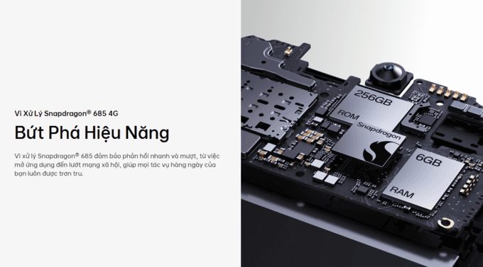 Hiệu năng ổn định với Snapdragon® 685 4G