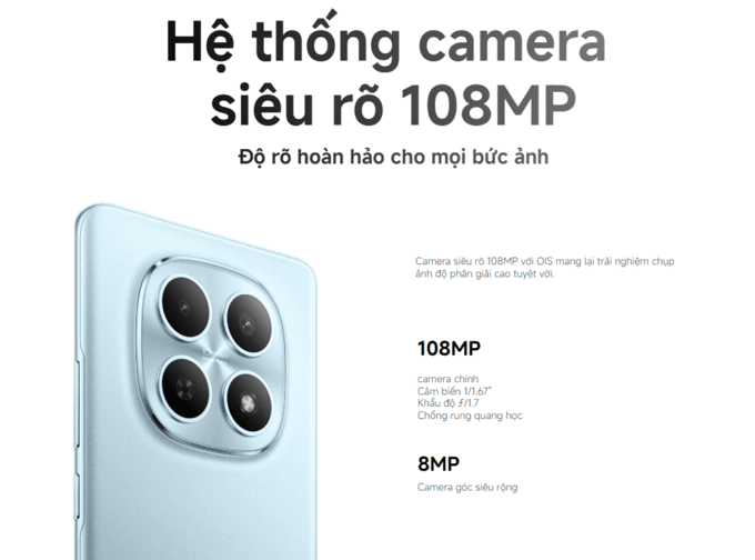 Camera 108MP OIS rõ nét