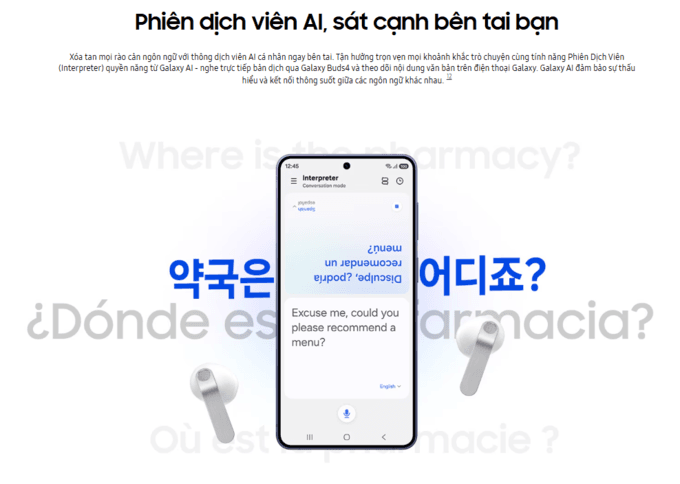 tính năng AI trên Galaxy Buds4