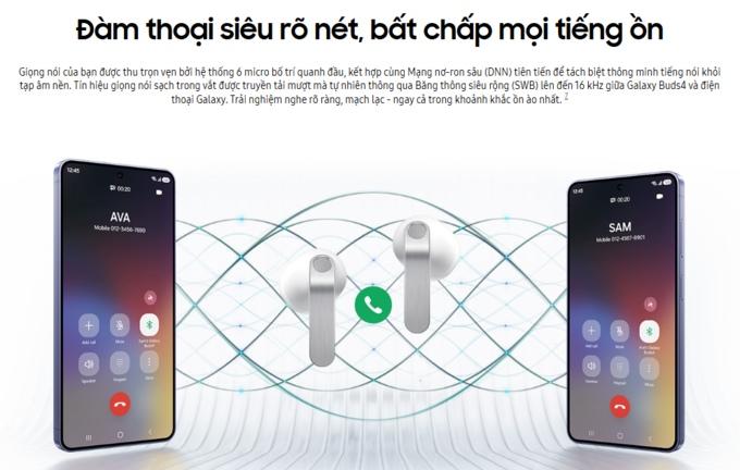 Galaxy Buds4 đàm thoại rõ nét