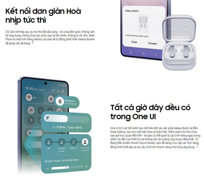 khả năng kết nối trên Galaxy Buds4