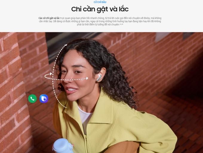 cử chi đầu trên Galaxy Buds4 Pro