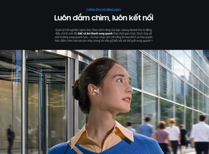 chống ồn anc trên Galaxy Buds4 Pro