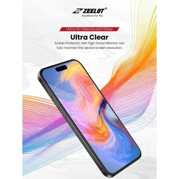 Miếng Dán Cường Lực ZEELOT Kèm Khung Trợ Dán iPhone