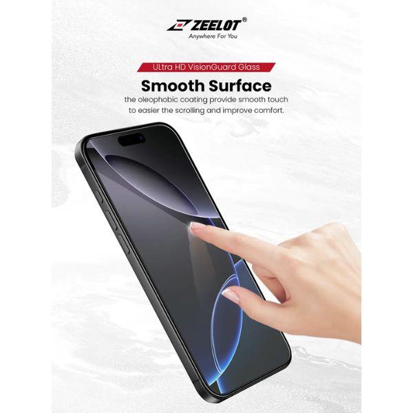 Miếng Dán Cường Lực ZEELOT Kèm Khung Trợ Dán iPhone