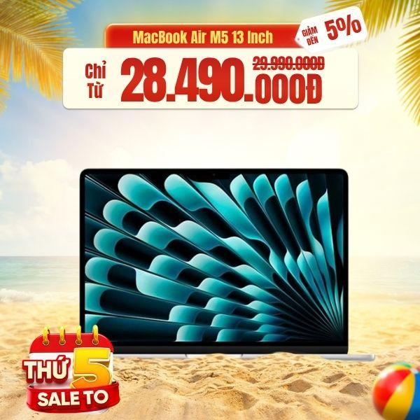 MacBook Air M5 13 Inch 10 CPU 8 GPU (16GB/512GB) | Chính Hãng Apple Việt Nam